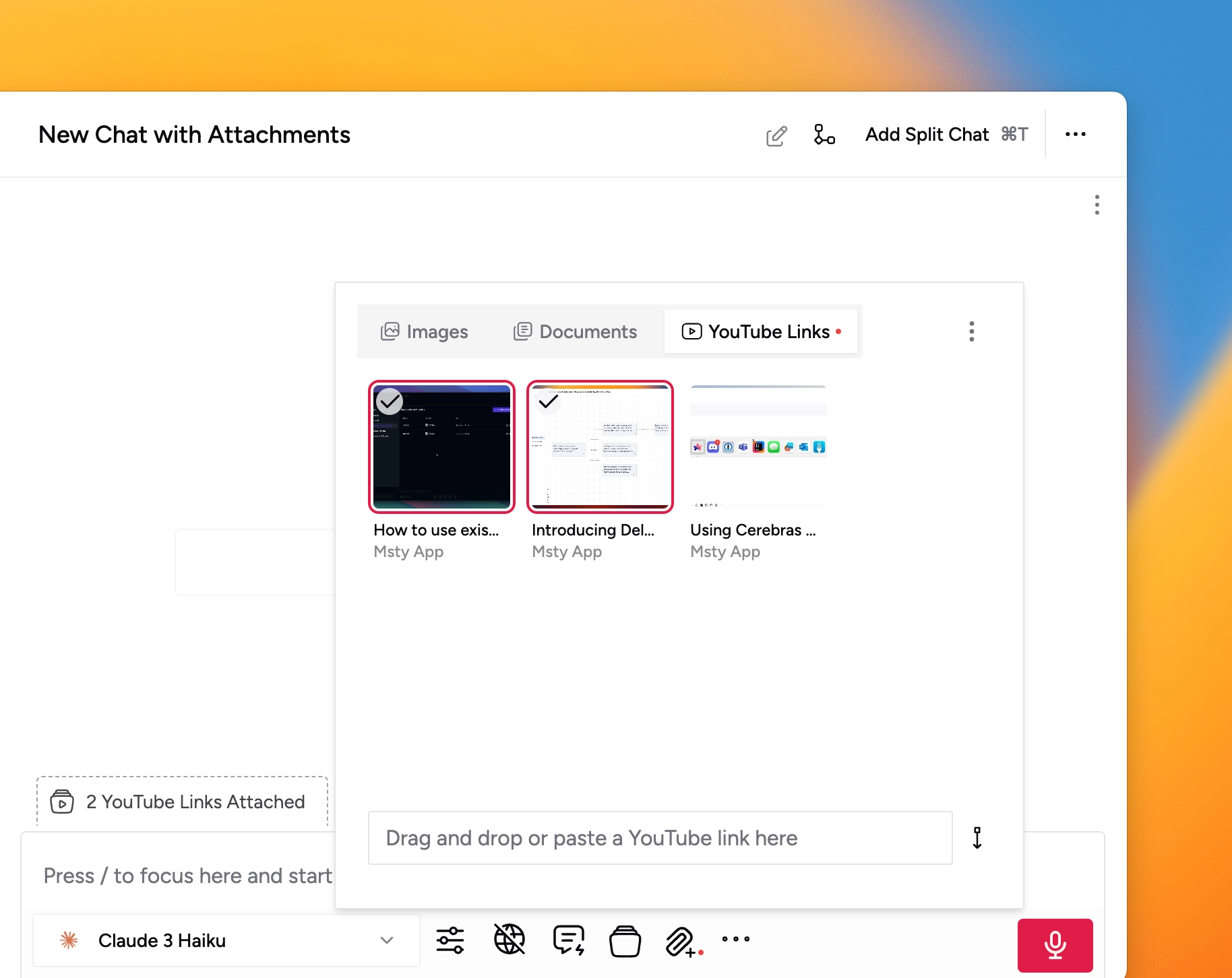 YouTube Link Attachments